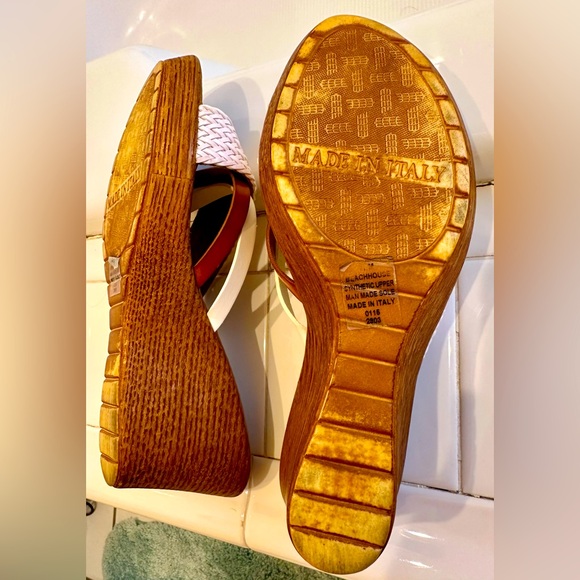 Nine West Sandals!/“Beach House”/Made in Italy! White/tan/size-7.5 - Picture 7 of 8